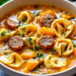 Keto Sausage Butternut Squash Tortellini Soup First Image First Image