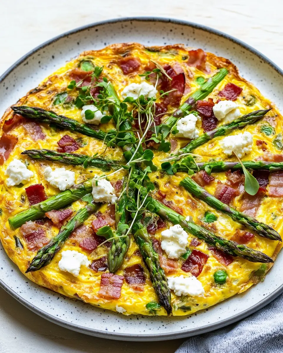 Keto Frittata with Asparagus: Indulgent Bacon & Goat Cheese Delight