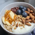 KeTo Barley Breakfast Bowl with Greek Yogurt and Nuts First Image First Image