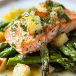 Salmon with Asparagus and Lemon Sauce First Image First Image