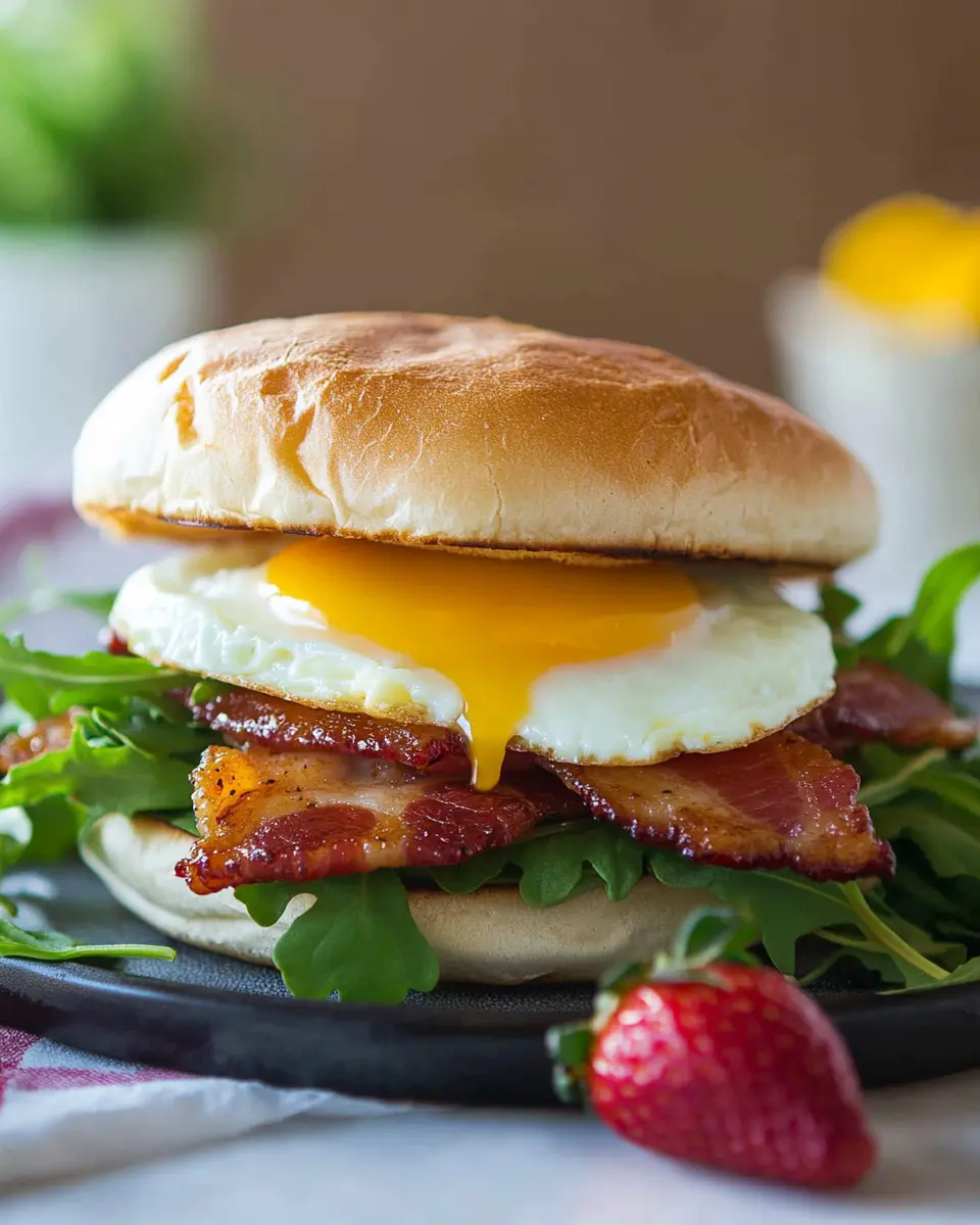 Keto Egg Breakfast Sandwich: Indulgent Brie & Bacon Bliss