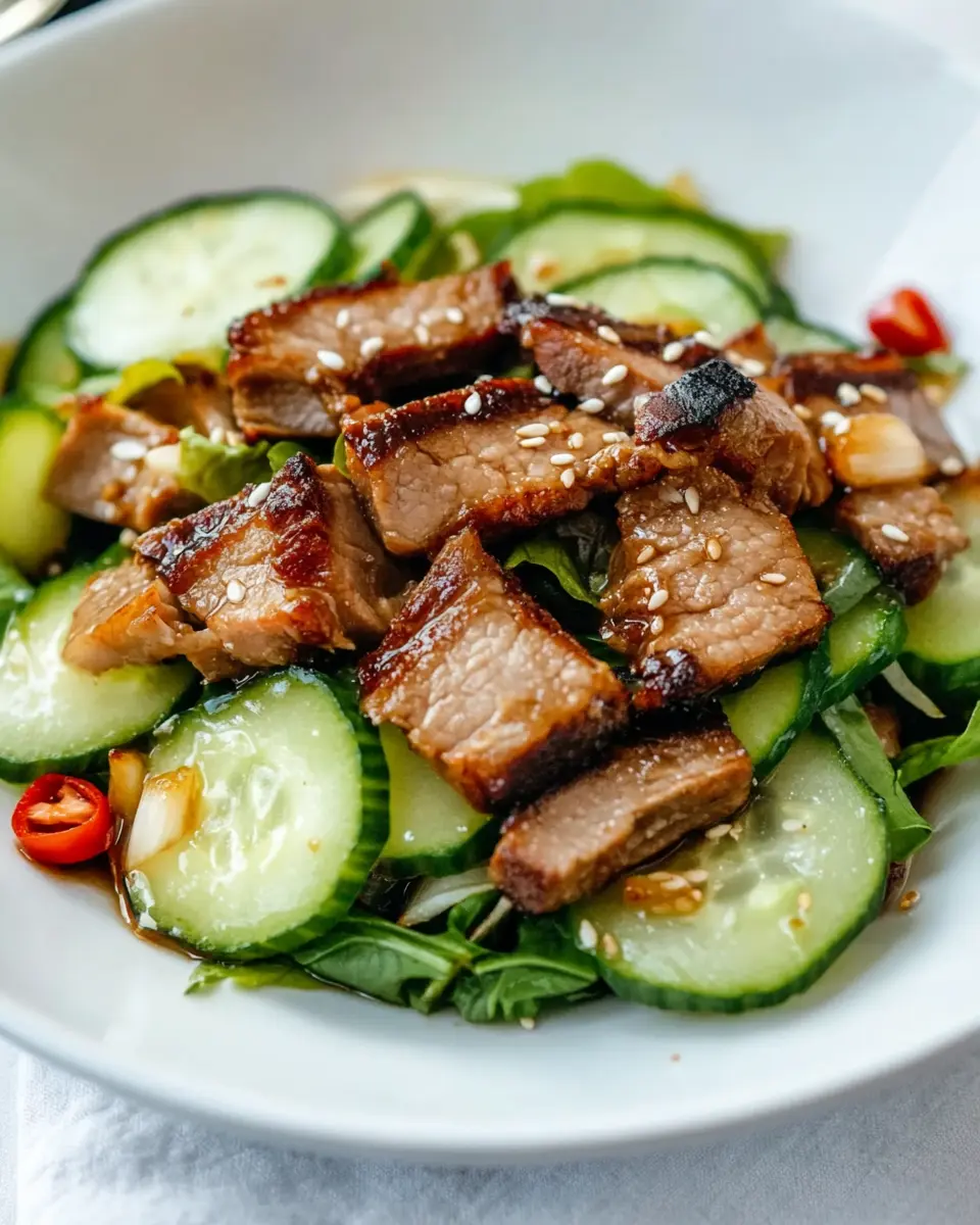 Grilled Pork Salad with Cucumber: A Juicy Flavor Adventure