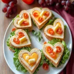 Heart-Shaped Turkey and Cheese Sandwiches First Image First Image