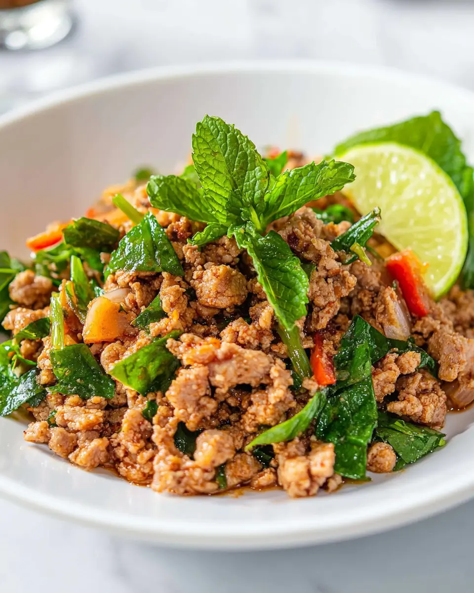 Authentic Thai Laab Moo: Indulgent Spicy Minced Pork Salad